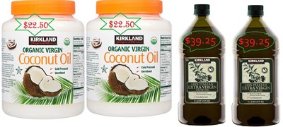 Kirkland  Organic Coconut Oil  84 FLOZ *2 + Extra Virgin Italian Olive Oil 2 L*2