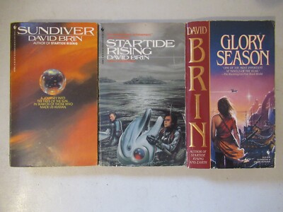 David Brin set of 3 paperback Sci-Fi books 