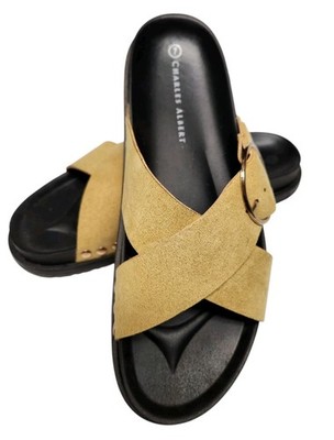 Charles Albert Womens 7 M Two Strap Studded Sandals Slides Shoes 