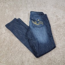 Southpole Womens Jeans Size 11 Dark Wash Bootcut Embellished Pockets