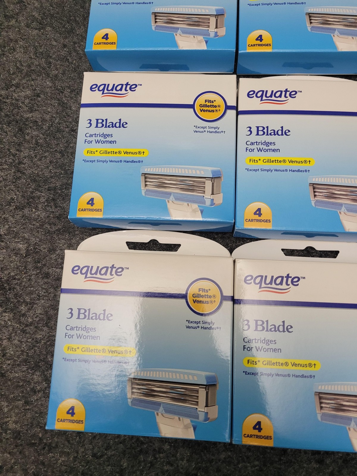 Equate 3 Blade Cartridges Lot of 12 Women Fits Gillette Venus Razor Refill USA