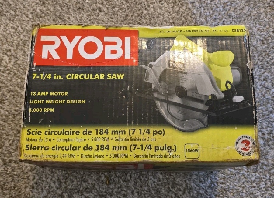 Ryobi 7-1/4 Inch 13AMP Motor 5000RPM Circular Saw CSB125 - NEW IN BOX 