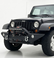 Steel Front Bumper Winch Plate D-rings For 07-18 Jeep Wrangler Jk