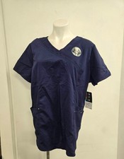 Scrubstar Stretch Size: XL INDIGO MOCK WRAP SCRUB TOP