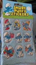 Vintage Puffy Stickers  Smurf Smurfs  Sheet 80s (Assortment#2 6606)
