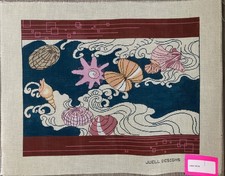 Handpainted Needlepoint Canvas Juell SeaShell Ocean Must Read Description