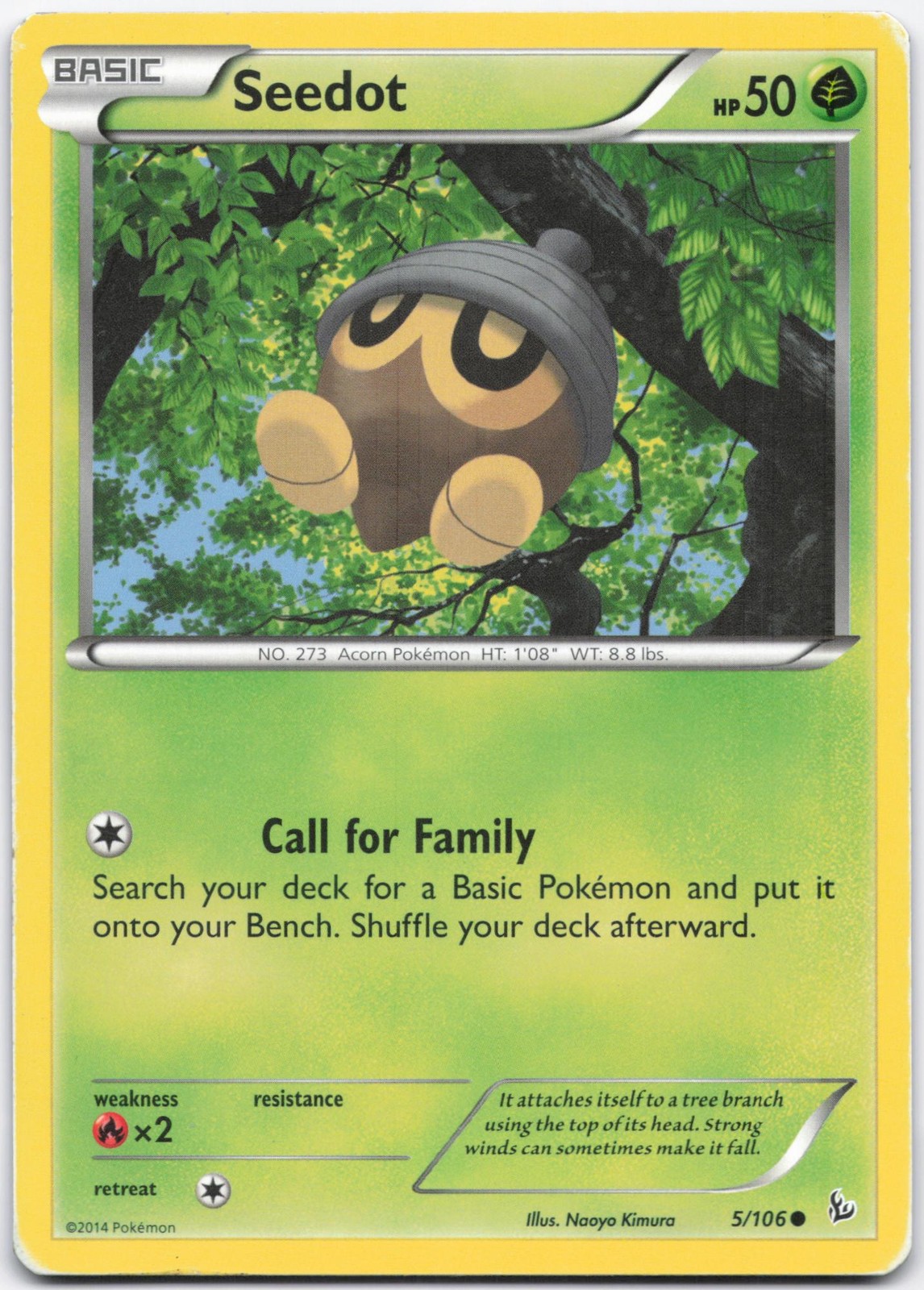 Seedot 5/106 Common Flashfire Pokemon Heavily Played