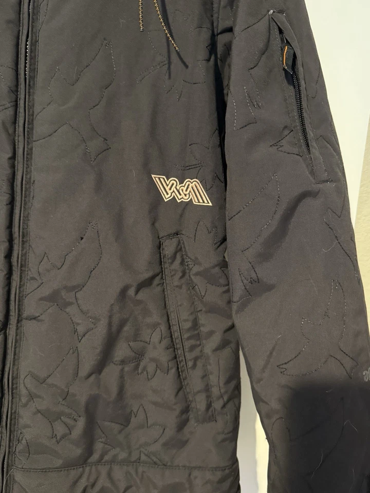 VOLCOM WOMENS SZ M SKI JACKET INSULATED THERMONITE 5000MM AMAZEING BLACK /ORANGE - Image 4 of 4