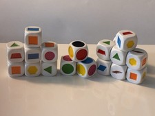Bundle of 21 20mm 6-Sided Colors and Shapes Learning Dice Circle Square Triangle