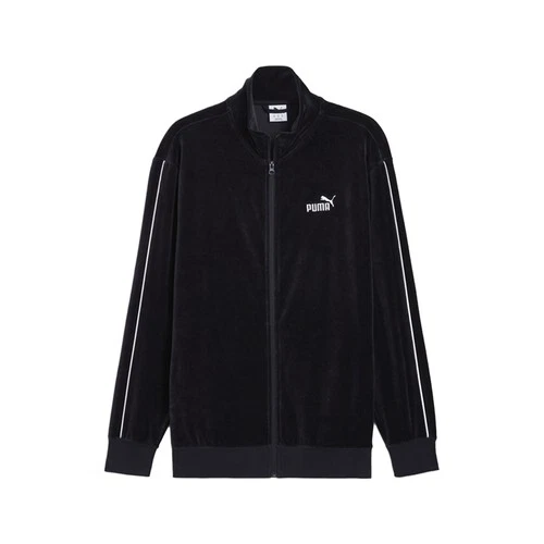PUMA Essentials Elevated Velour Full Zip Track Jacket Mens Blue Casual Athletic - product listing photo