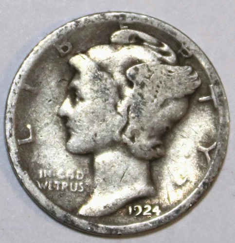 1924-D Mercury Dime - Very Good - #2101ED - FREE SHIPPING