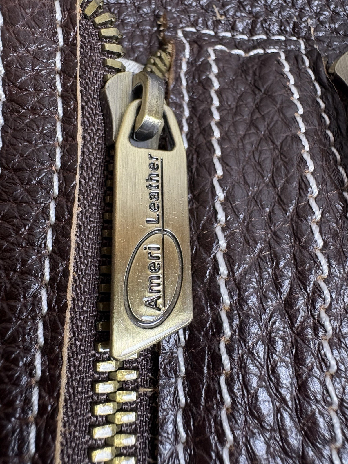 Ameri Leather Brown Shoulder Bag Genuine Leather … - image 2