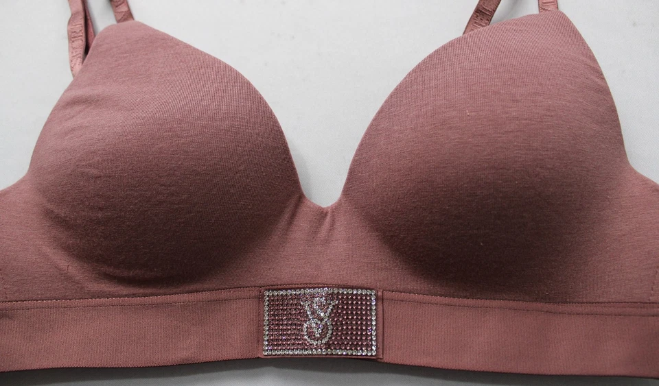 Victoria's Secret PINK Womens Shine Patch Wireless Bra CN6 Vintage Rose Size 34A - Image 2 of 3