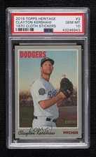 2019 Topps Heritage 1970 Cloth Stickers Clayton Kershaw #3 PSA 10 GEM MT nf5