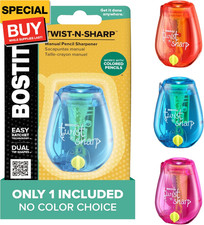 Office Pencil Sharpener, Manual, One Assorted Color, Twist-N-Sharp, Kids, Boys,