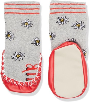 Playshoes Mädchen Hüttenschuh Edelweiß Kniestrümpfe Socken grau/orange EUR 17/18