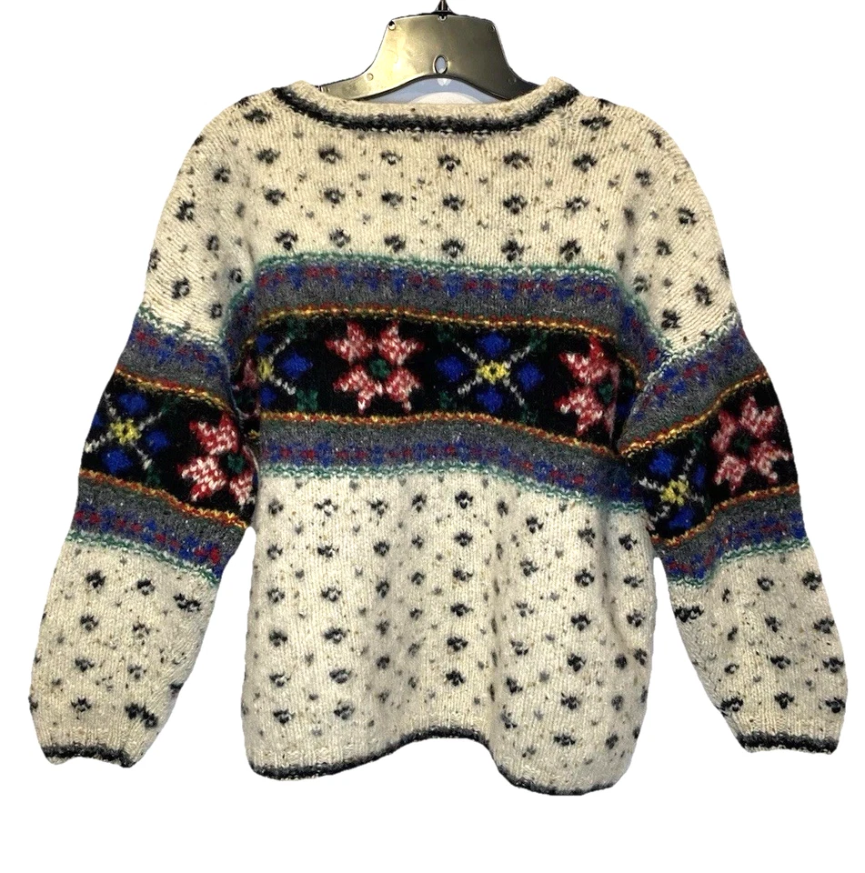 Suéter de esquí tejido a mano de colección The Limited America Collection 100 % lana nórdico grande Foto 3 de 4