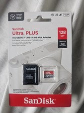 128GB Sandisk Ultra Plus MicroSDXC UHS-I Cards W/adapter 150 MB/s Sealed