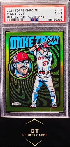 2024 TOPPS CHROME MIKE TROUT ULTRAVIOLET ALL-STARS #UV-3 PSA 9