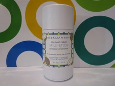 BEEKMAN 1802 ~ COCONUT CREAM MILK STICK INVISIBLE DEODORANT ~ 2.5 OZ