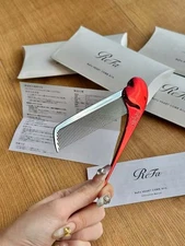 ReFa HEART COMB Aira Red Folding comb, Compact Lightweight Christmas gift