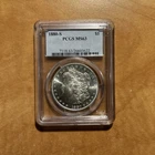 1880-S   MORGAN SILVER DOLLAR, BRIGHT WHITE MS COIN