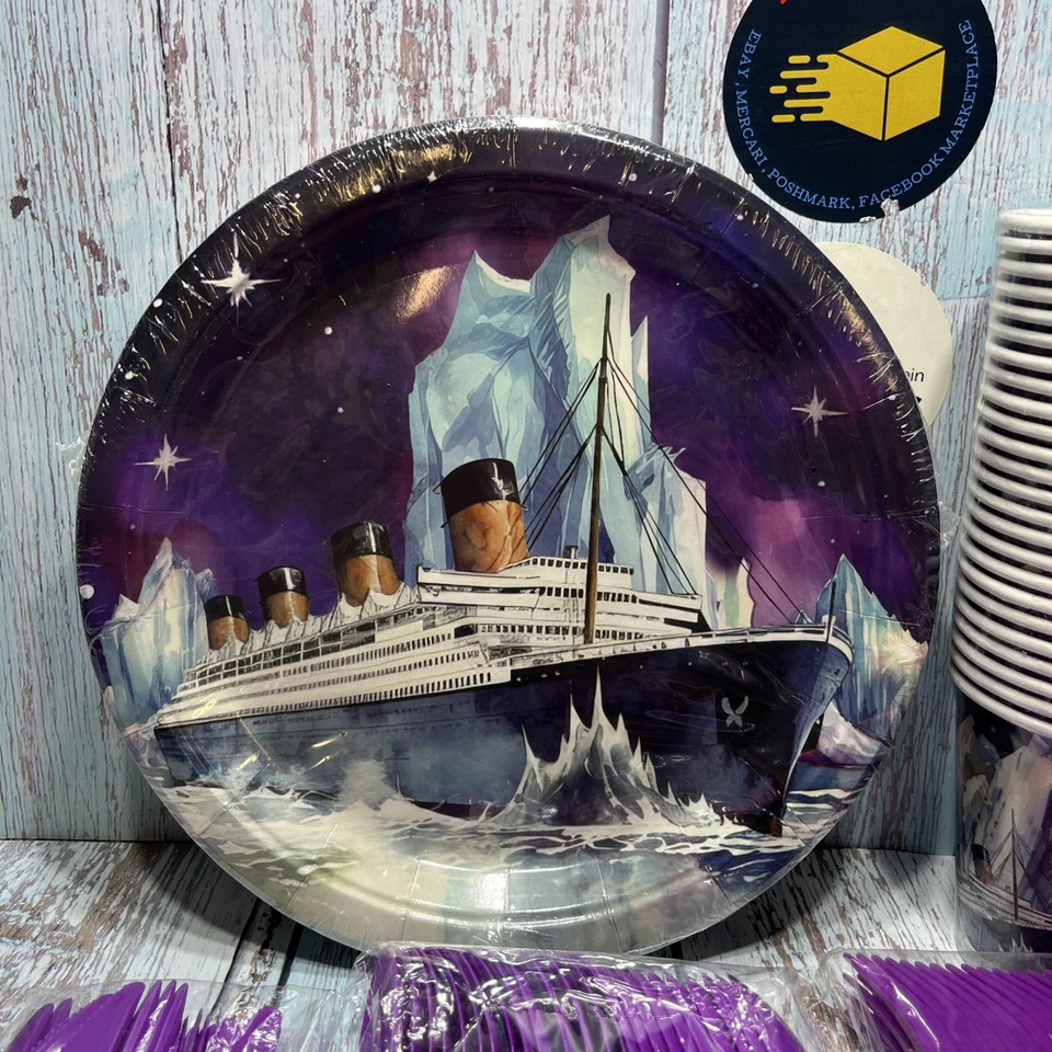 Cruise Ship Party Tableware Set - Serves 24Tableware.Plates,cups,napkins,utensil - Image 2 of 4