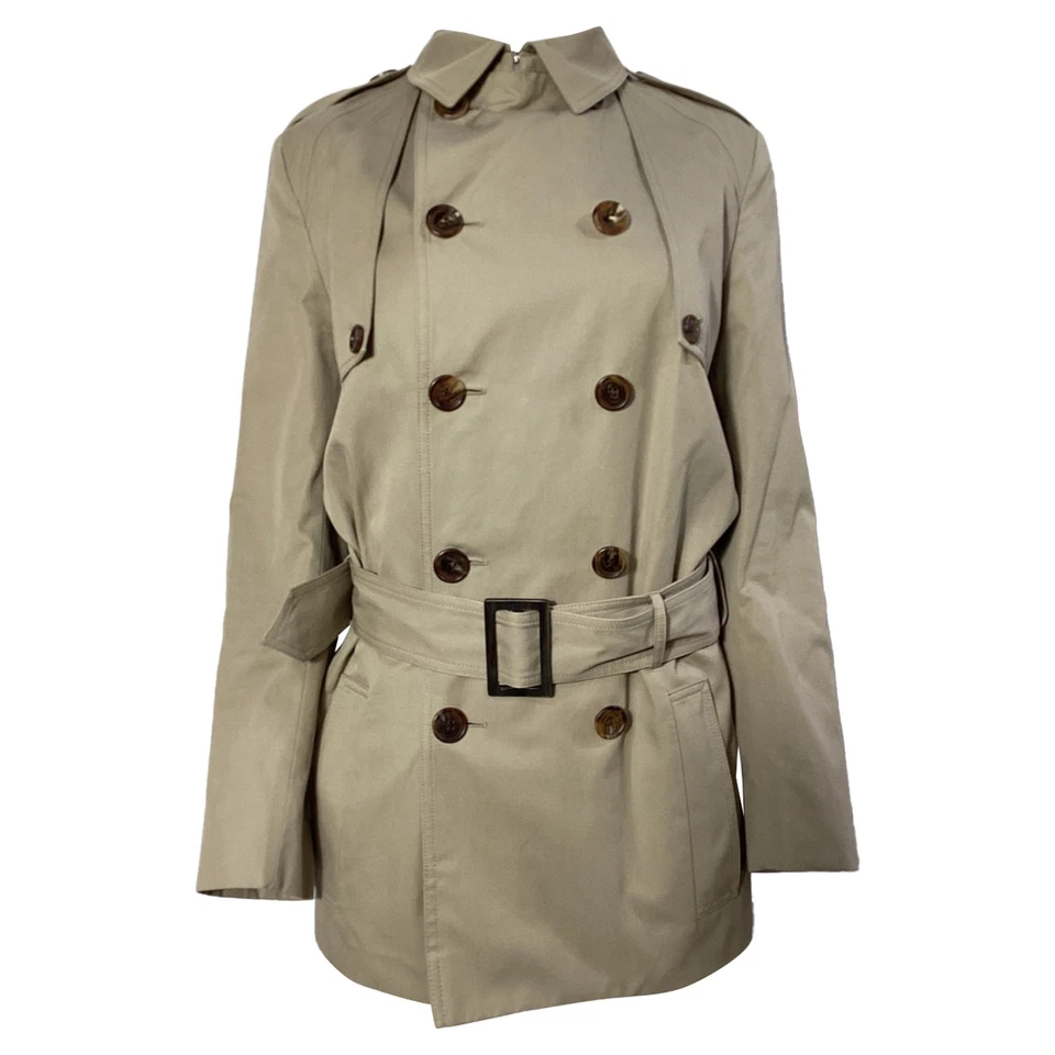 Dior Belted Double-Breasted Trench Coat In Brown Cotton Women Ochre Size 44