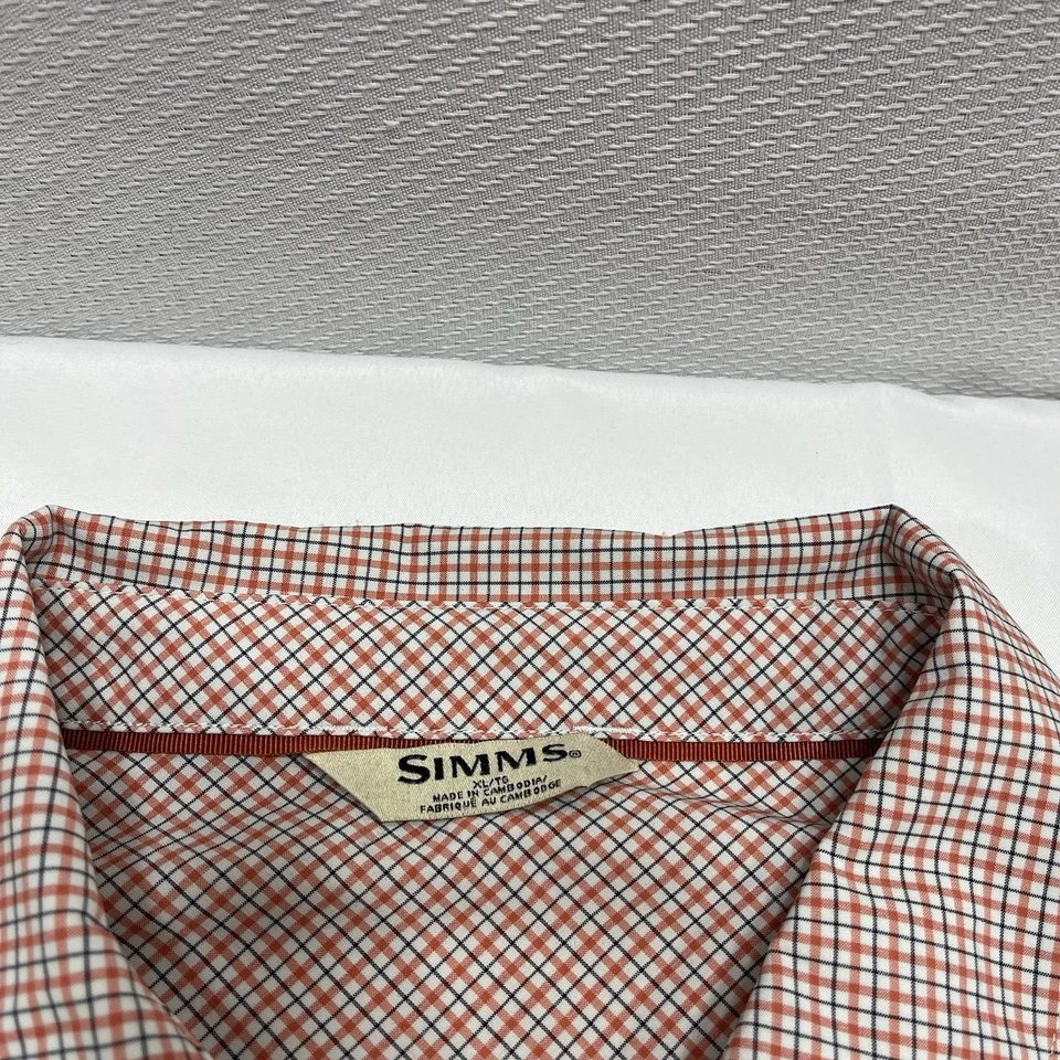 Simms Burnt Orange Multicolor Brrr Nylon Outdoor Fishing Button Up Shirt XL - Image 2 of 4