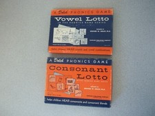 Vowel Lotto Consonant Lotto phonics games 1956 E W Dolch