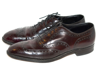 Johnston & Murphy Heritage Wingtip Oxfords Brogues Shoes Men's Size 9 B Burgundy
