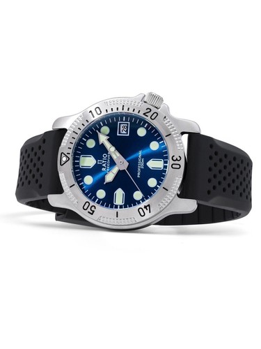 RATIO FreeDiver Professional Sapphire Blue Sunray Dial Quartz RTF023 Mens Watch - Picture 4 of 6