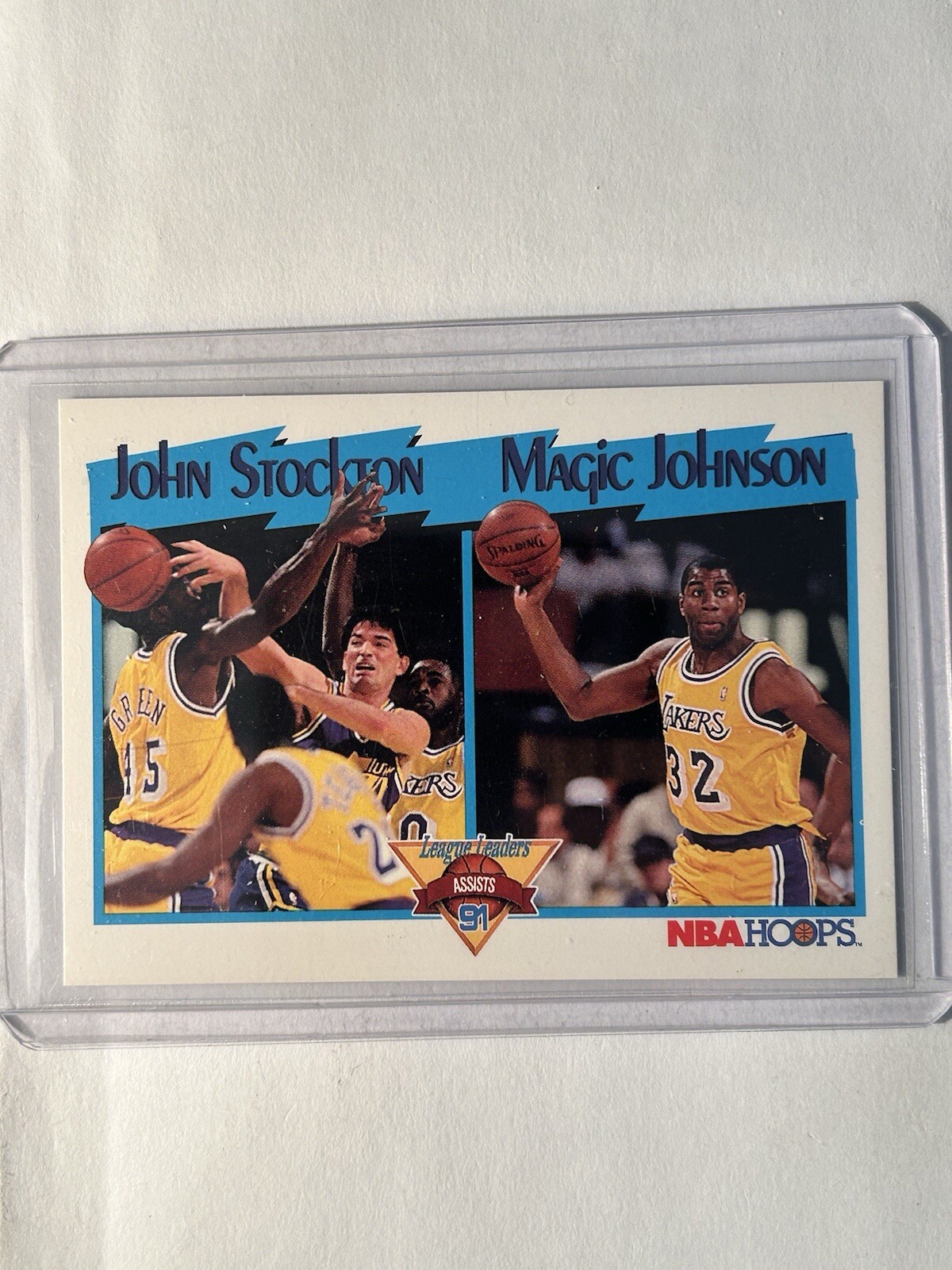 1991-92 Hoops John Stockton Magic Johnson #312 Basketball Card
