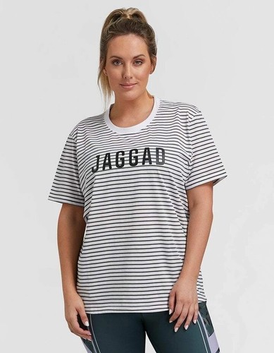 Jaggad Womens Navy Striped Classic Tee 