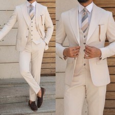 Men's Single Breasted Suits Peak Lapel Business Wedding For Formal Occasion Wear