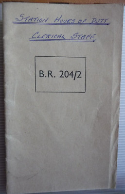 BO01- 012 - British Railways - Southern Region - Hand written Hours of Duty