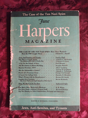 #ad HARPER#x27;s June 1942 ALBERT SPALDING PAUL HORGAN STANLEY HIGH NATHANIEL PEFFER $10.20