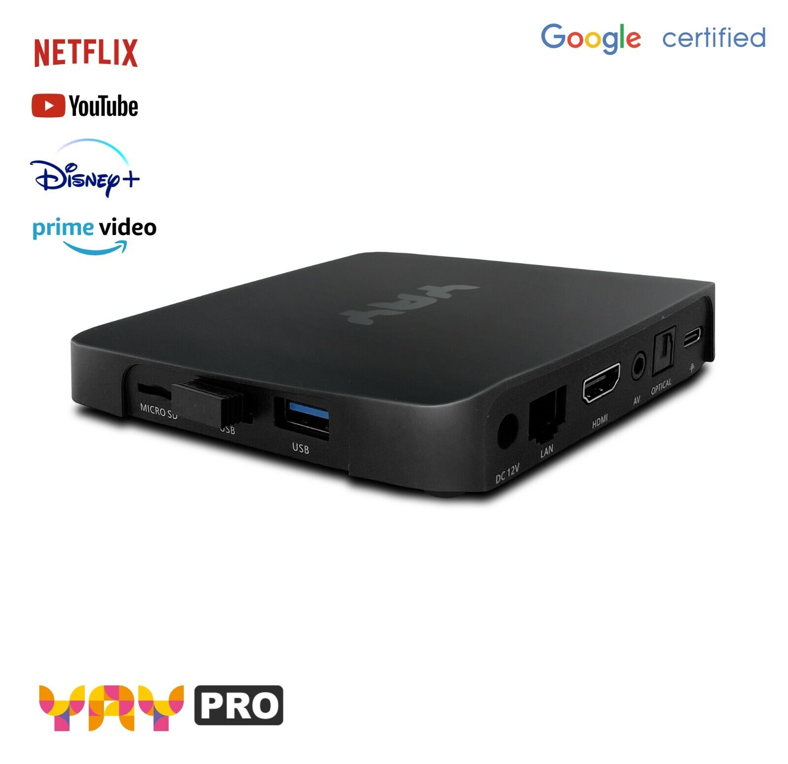 VU YAY GO PRO Android TV HIGH-END 4K UHD Streaming Box Android 10.0 