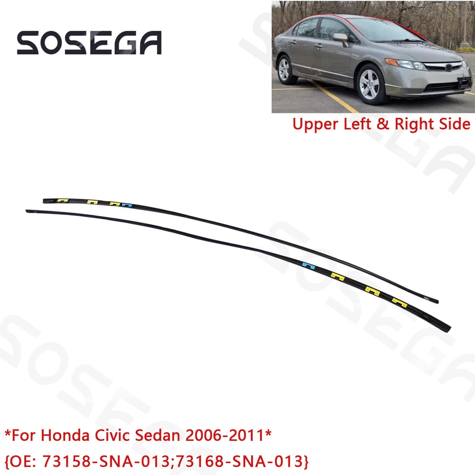 Комплект сменных верхних левых и правых боковых молдингов для Honda Civic 2006-2011 годов выпуска - Изображение 2 из 4