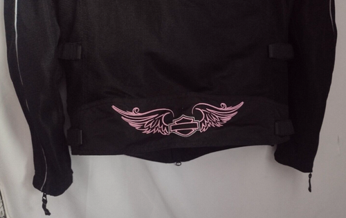 Chaqueta Harley Davidson Rosa Cremallera Completa Petite L Mujer Adjuntar Vellón Almohadillas Guantes - Imagen 4 de 20