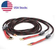 Pair Western Electri 12AWG OCC Bi-Wire Spade HiFi Speaker Cable Loudspeaker Wire