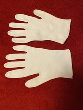 Elegante wei&szlig;e Stoff - Finger - Handschuhe Gr. S -f&uuml;r besondere Anl&auml;sse Kost&uuml;me