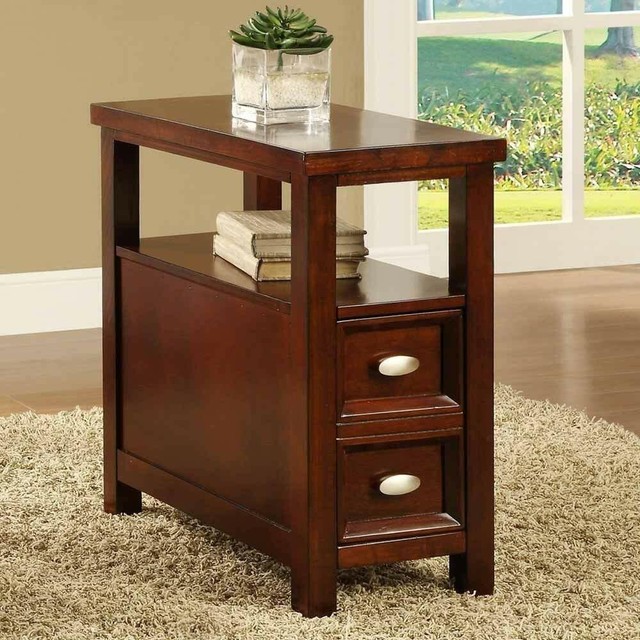 Espresso Side Table End Wood Accent Sofa Chairside Magazine Couch Narrow Small For Sale Online Ebay