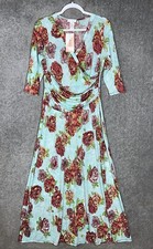 Honey & Lace Floral Crossover Fit & Flare Maxi Dress Womens Size Large USA New