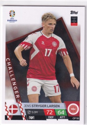 2024年100人100点絵画入賞 Piero Hearts 走れメロス Topps Euro 2024 Match Attax Karte Challenger CP 10 Jens Stryger