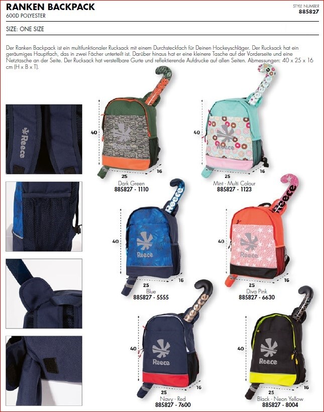 Zaino Derby II Reece - Per Hockey, Scuola E Sport, Con Custodia Per Racchetta