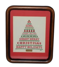 Vintage Christmas Tree Cross Stitch Wood Framed Art Holiday Sayings 1987