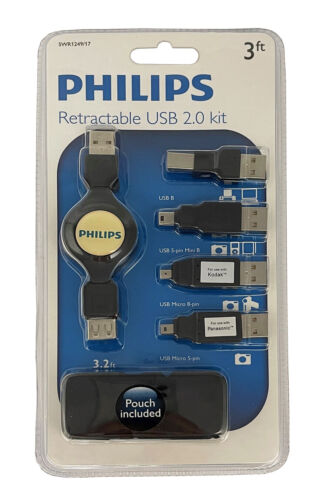 Philips Chowany przedłużacz USB 3,2 stopy, USB A męski/żeński + 4 wtyczki adaptera USB - Zdjęcie 1 z 5
