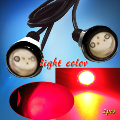 2X Pure red Car Motorcycle LED Eagle Eye Backup Lights Fog running Driving Lamps