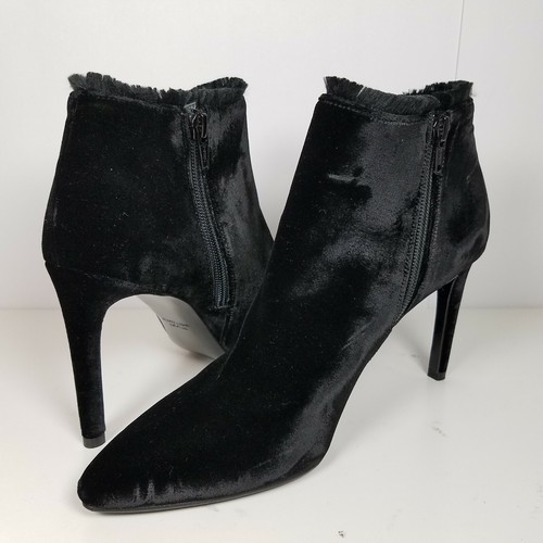 Stuart Weitzman women boots Ankle black velour stiletto heel Lashes sz 9 new - Picture 5 of 6